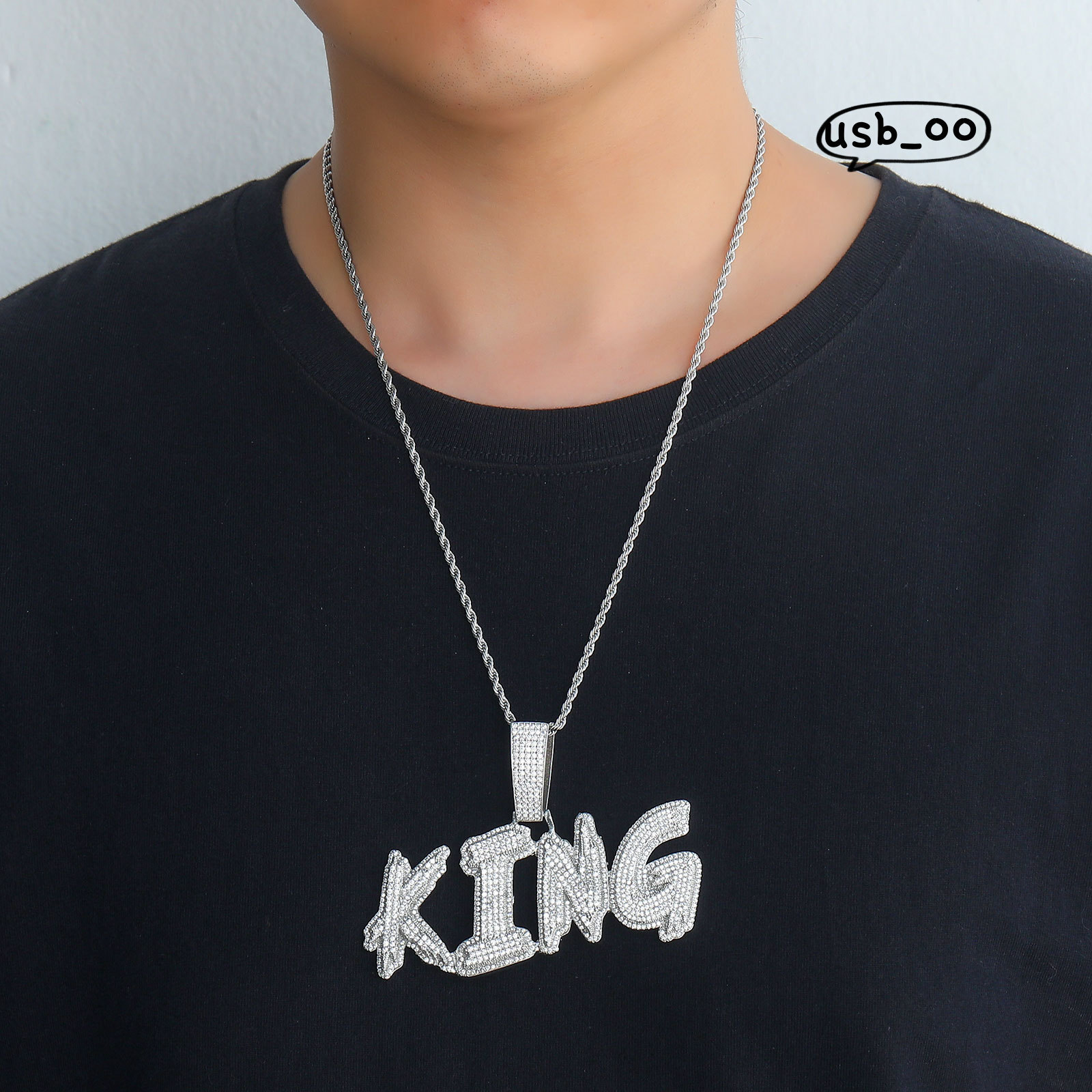 Burr Fashion Custom Hiphop Pendant Letter Name Pendant Necklace Gold Plated VVS Moissanite Name Pendants Couple Diamond Necklaces