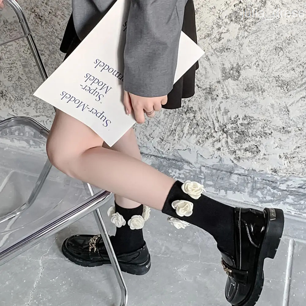 Comfortable Sweet Middle Tube JK Spring Cotton Lolita Socks Strong Mens Socks Women Socks Rose Socks