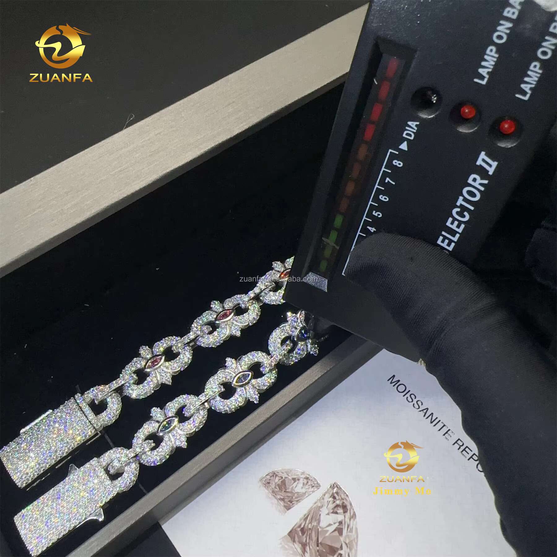 New Arrivals Fashion Style GRA Certificate S925 Silver Jewelry Iced Out Men VVS Moissanite Miami Infinity Cuban Link Bracelet