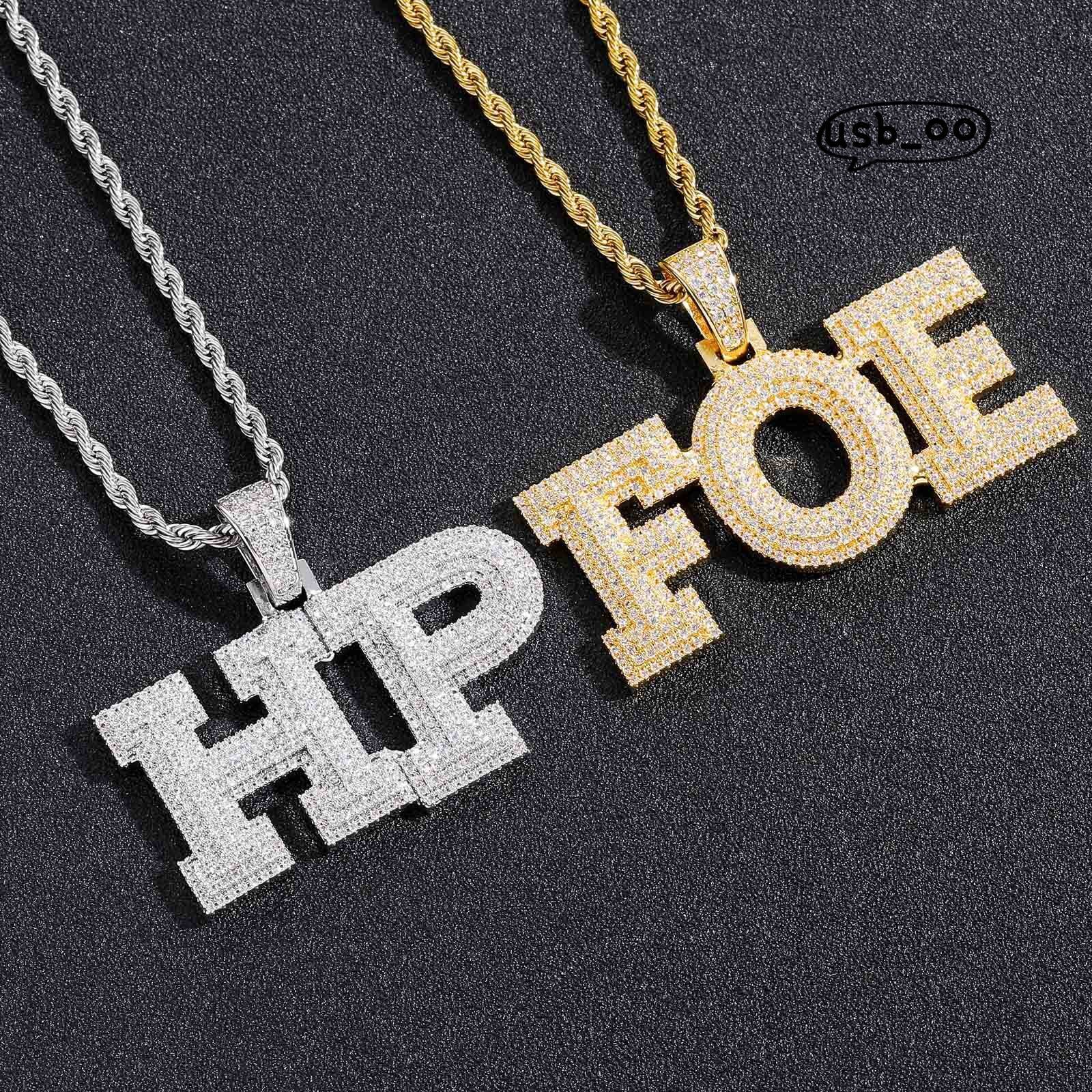 Pendant Hiphop Custom Letter Name Necklace Fashion Gold Plated Moissanite Letter Pendants Fine Jewelry Hip Hop for Men Women