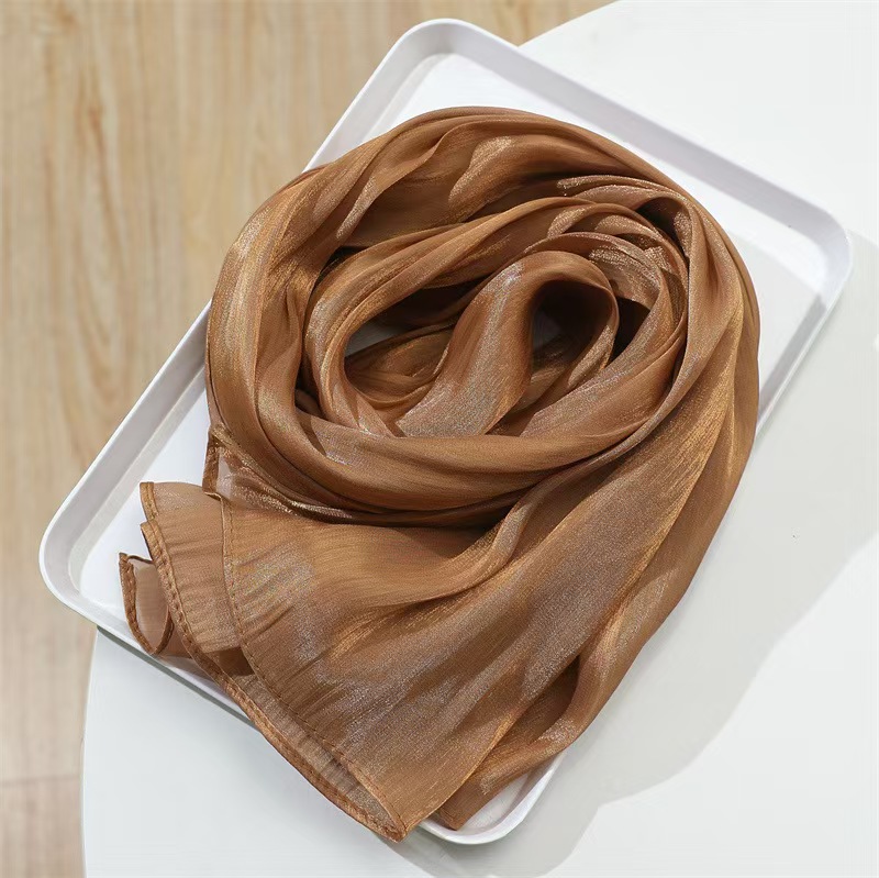T1172 Spring and summer thin scarf solid color headscarf simple sun protection warm shawl silk scarf female scarf