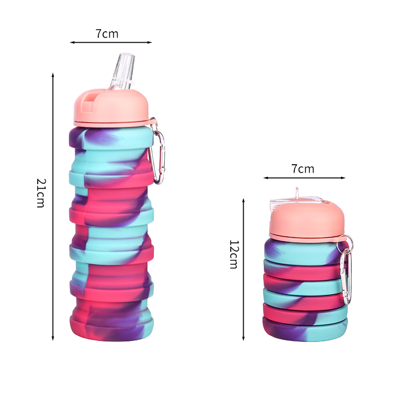 Cup Outdoor Travel Climbing Bicycle Camouflage Foldable Kettle Fitness Sports Water Bottle Silicone Collapsible Drinking Z260202