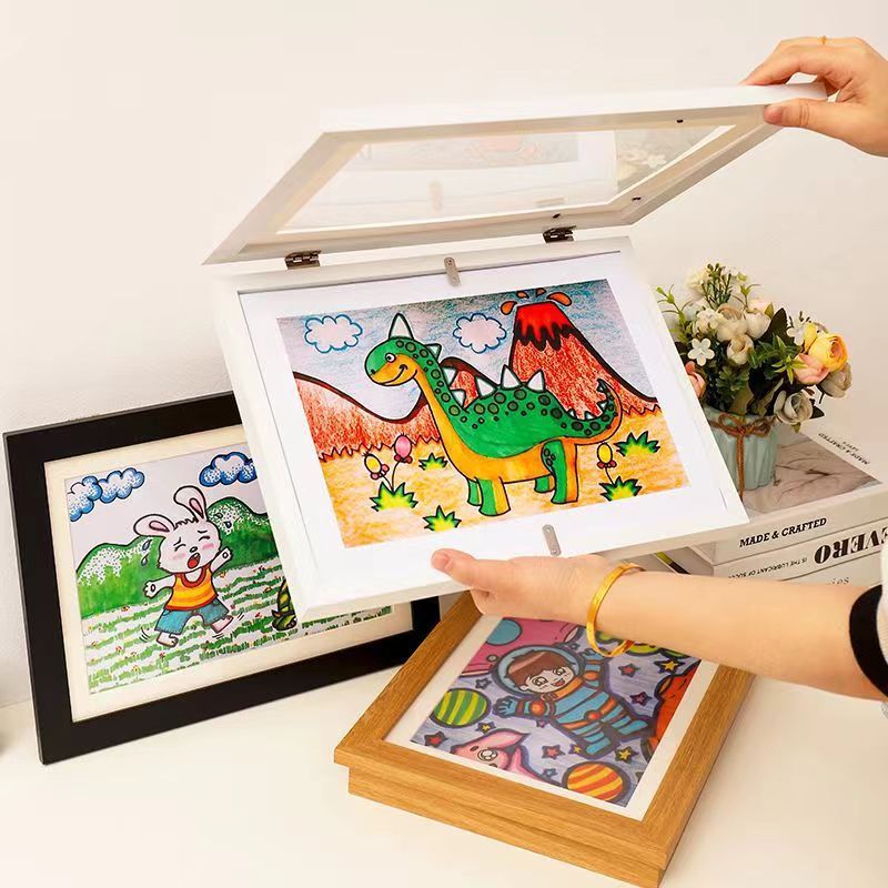 Flip Oil Painting A4 Children Art Works Storage Photo Frame Home Decoration H260306