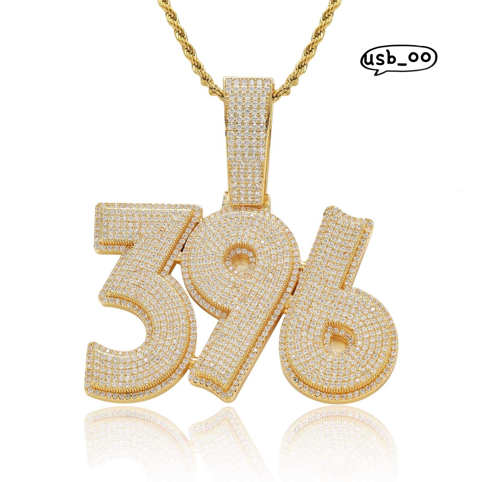 Iced DIY Pendant Custom Hiphop Out Letter Pendant Necklace Gold Plated Copper Moissanite Number Pendants Splicing Name Necklace Men