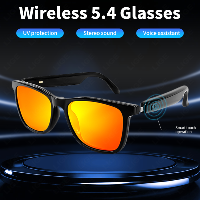 Smart glasses, polarized Bluetooth sunglasses with speakers, voice assistants, open ears, and UV-resistant outdoor audio glass