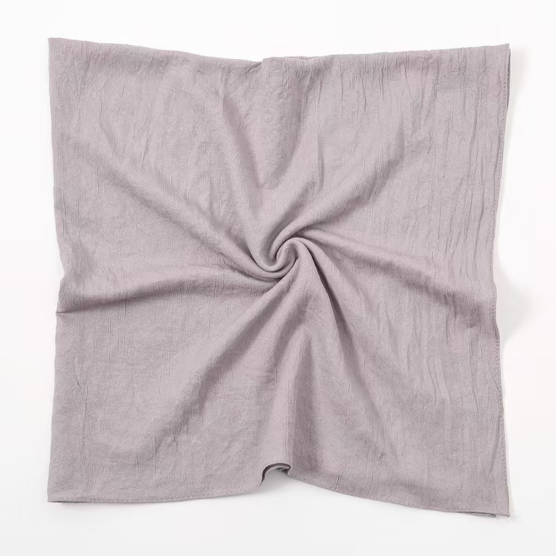 T1171 Fashion solid color soft breathable polyester square scarf monochrome casual headband scarf