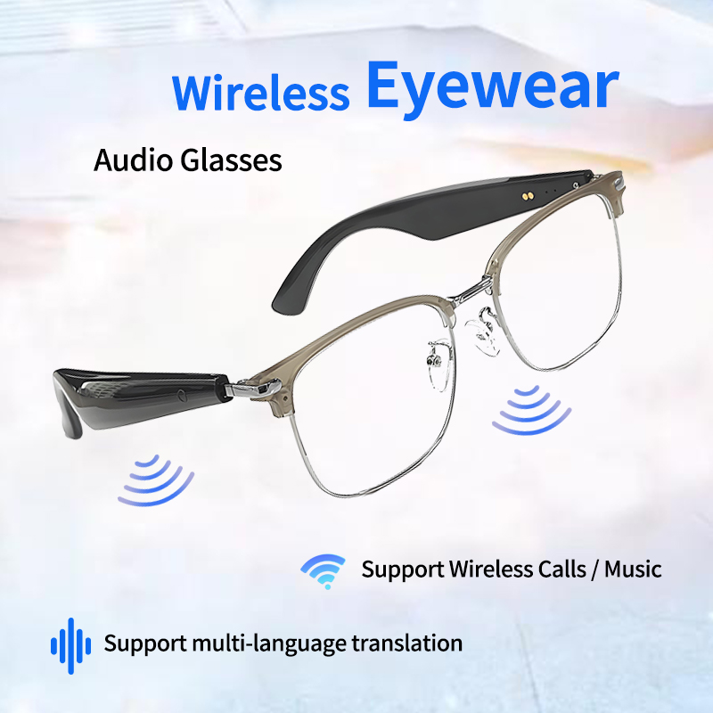LIGE Polarized Bwireless call sunglasses sports smart glasses, built-in microphone and open music speaker, Al intelligent WirelessTranslation Glasses