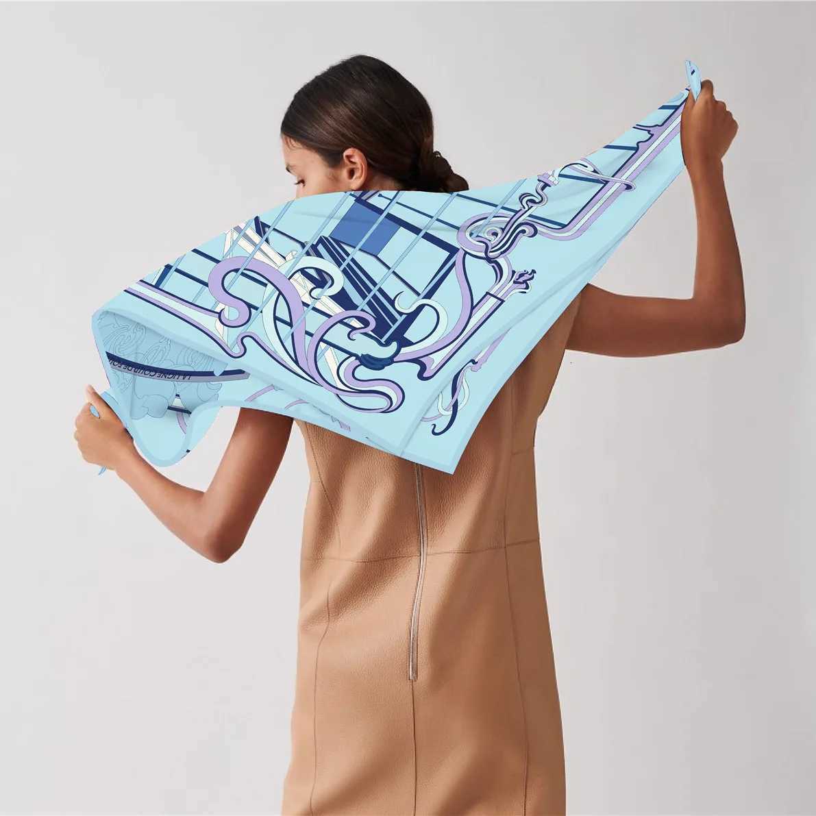 2025 New Design Twill Silk Scarf Luxury Brand 90cm Square Scarves Women Hijab Scarf Foulard Headband Neckerchief Bandana M250709