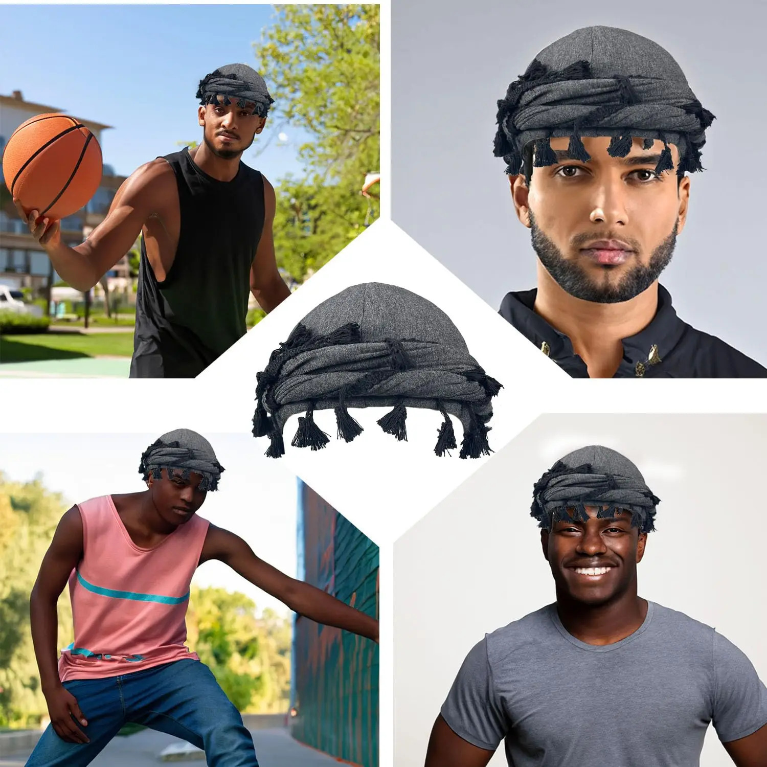Vintage Twist Turban Head Wraps for Men Stretch Modal And Satin Turban Scarf Tie for Hair Drawstring Closure and Machine Washab 250708