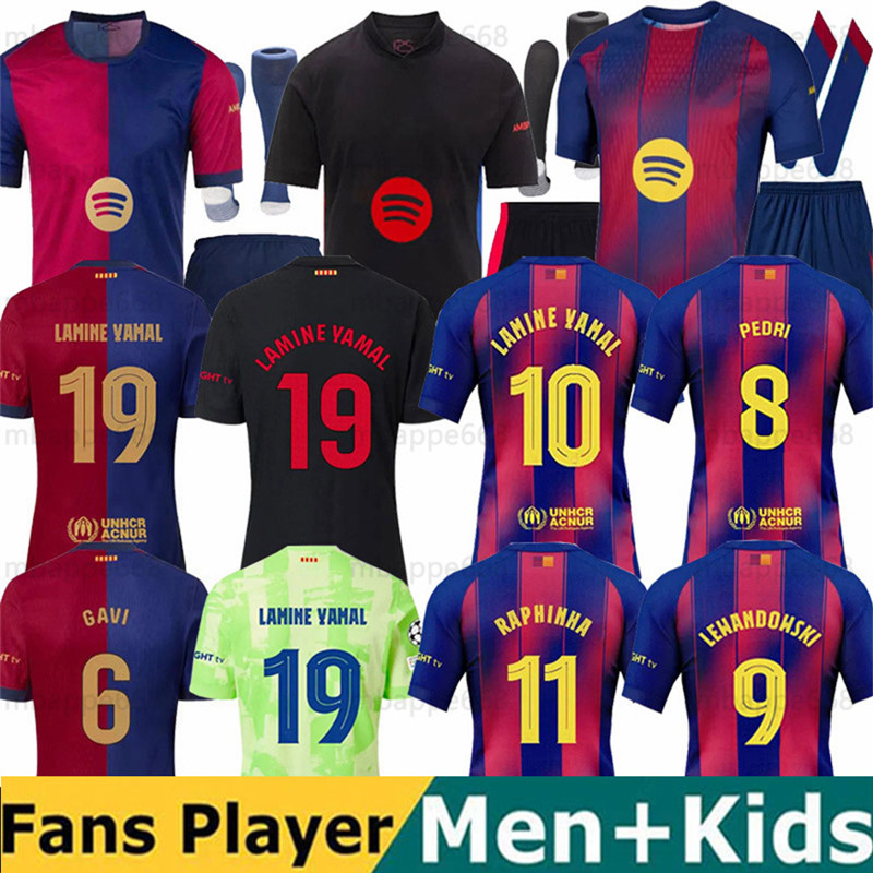 25 26 LAMINE YAMAL Barcelone Soccer Jerseys PEDRI GAVI Football Jersey Fan Player 2025 2026 BarcelonaTracksuit RAPHINHA LEWANDOWSKI Home away Men Kids kit uniforms