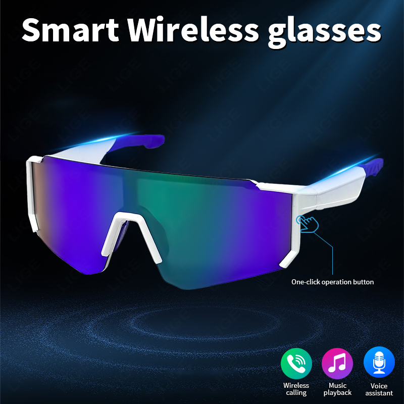 Smart glasses with built-in microphone and speaker, smart wireless headphones for both men and women, sunglasses, Student glasses Cycling glasses, out