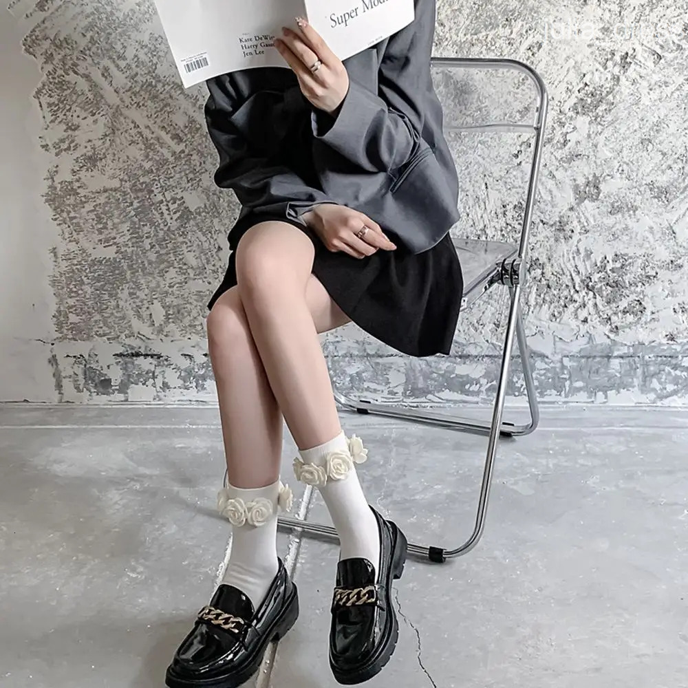 Comfortable Sweet Middle Tube JK Spring Cotton Lolita Socks Strong Mens Socks Women Socks Rose Socks