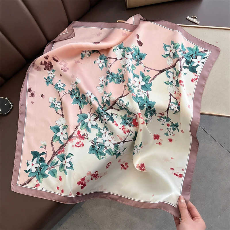 2025 Luxury Silk Skinny Scarf Bag Handle Ribbon Ladies Little Cat Print Headband Small Hair Scarves Band Female Handkerchief M250709