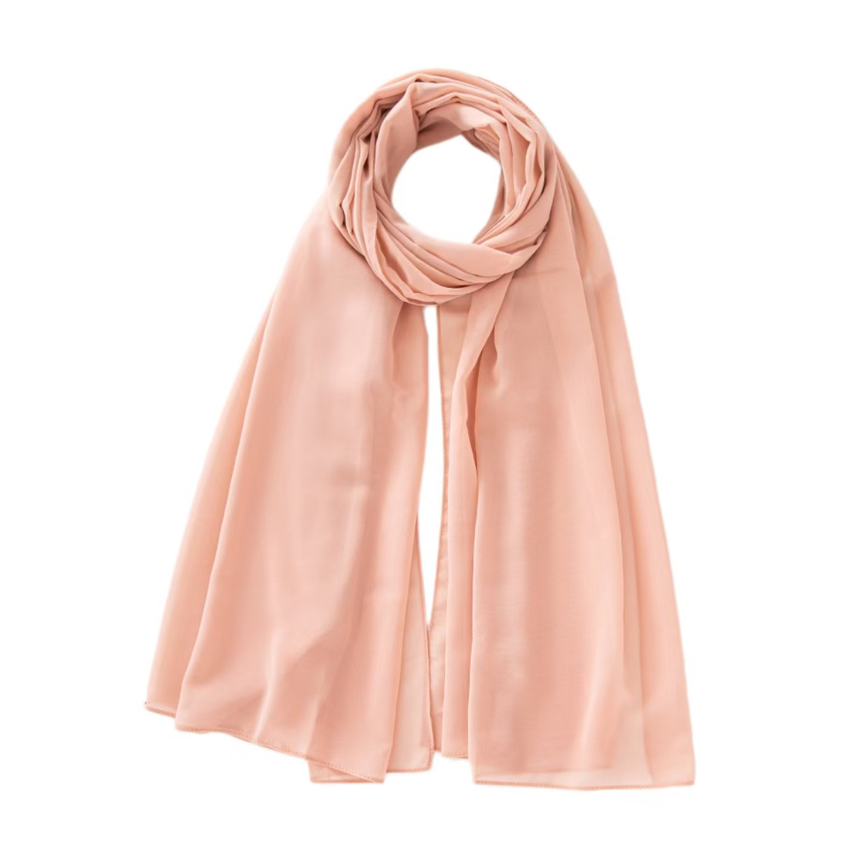 T1170 solid color Malay long scarf monochrome bubble scarf pearl chiffon female scarf headscarf