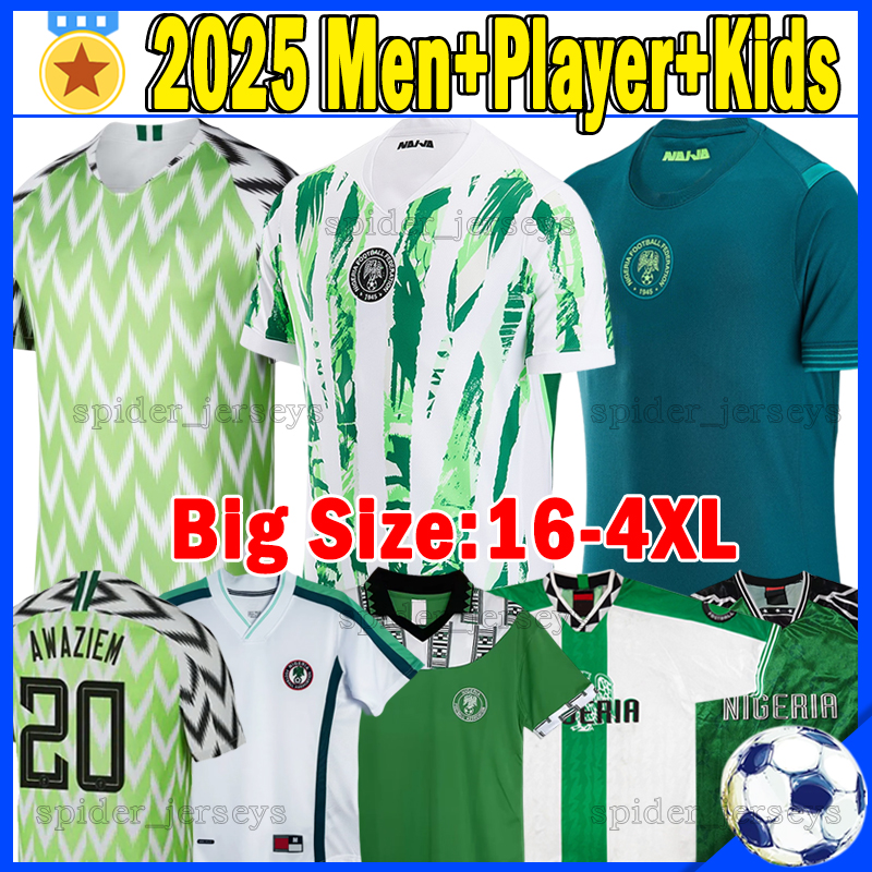 XXXL 4XL 25 26 Nigerias Soccer jerseys Retro 2018 1994 1998 maillot de foot 2025 2026 CHUKWUEZE SIMON IHEANACHO AJAYI DESSERS player version football shirts kids kits