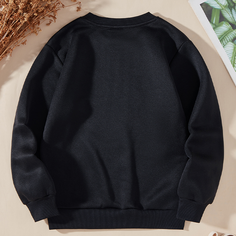Solid color hoodless sweater for men and women with the same paragraph 2025 new spring and autumn round neck simple trend high street hoodless casual 
