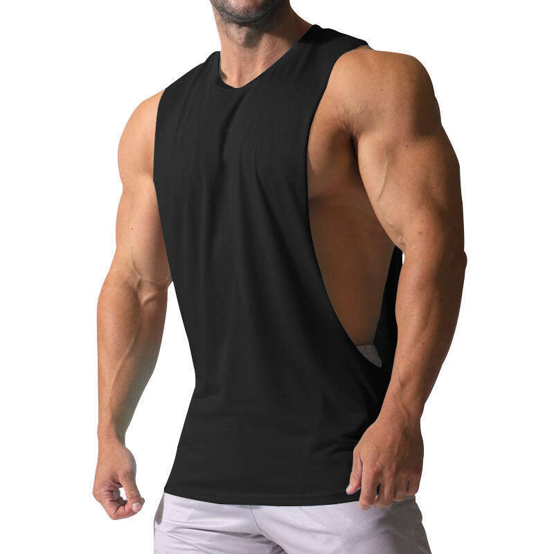 Sleeveless Vest Loose Fit Sports Casual Trendy Solid Color Men's Tank Top Summer B5