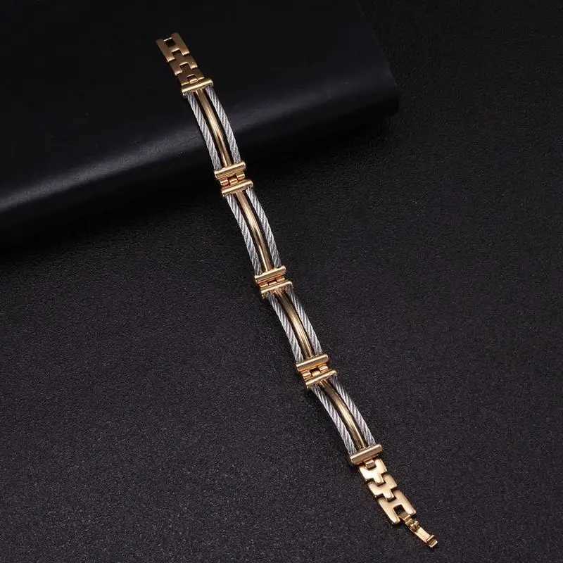 igh Quality Splicing Chain Link Charm Fashion Bracelets Soft Health Stainless Steel Cuff Sporty Men Women Bangles Pulseira W250709