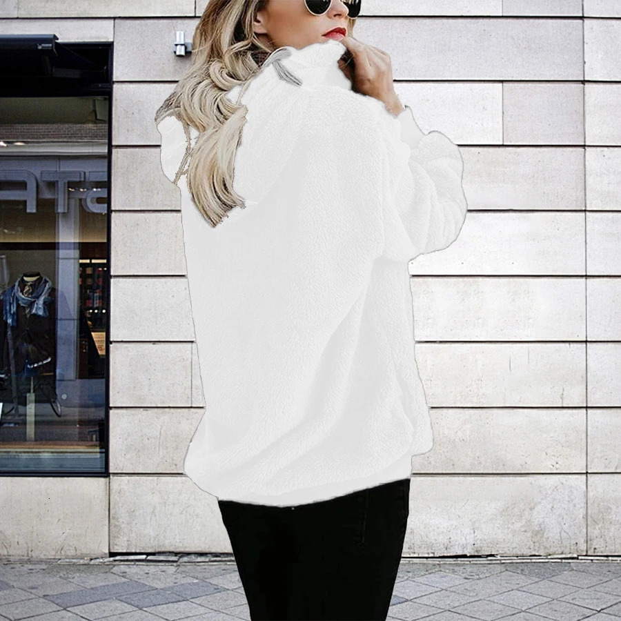 Plus Size Selling Plush Oversized Hooded Sweatshirt Half Open Front Womens Casual Drawstring Clothing Large Sizes 250709