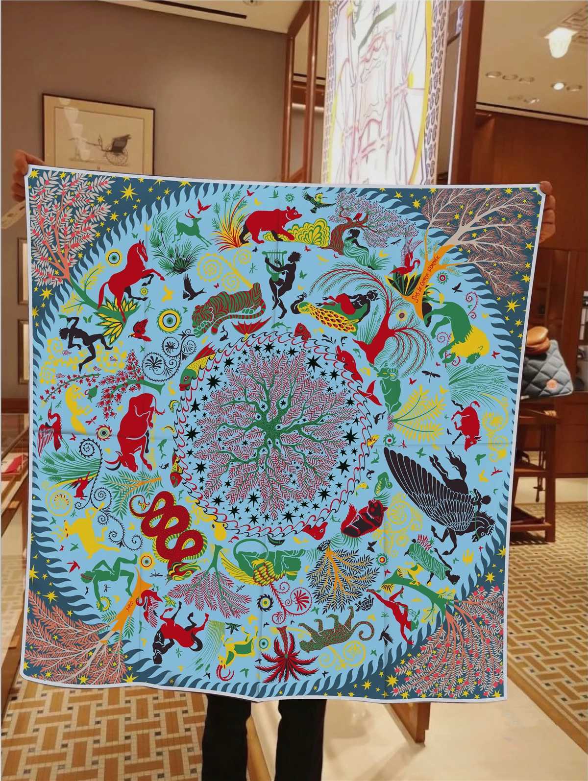 90cm Animal Horse Twill Silk Scarf Fashion Shawl Luxury Brand Square Scarf Women Hijab Bandana Foulard Neckerchief Head Scarves M250709