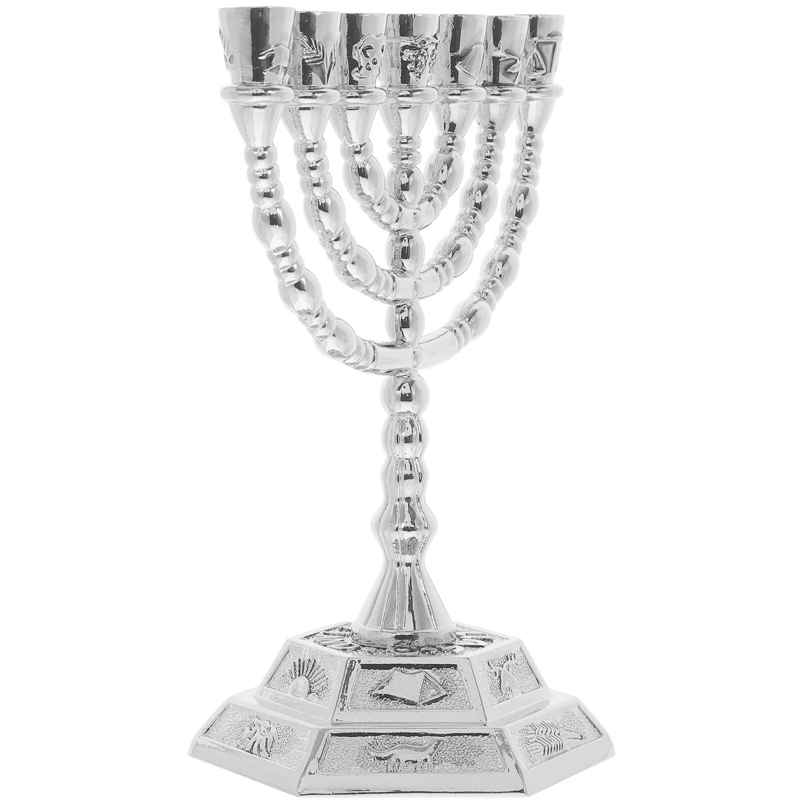 Seven Holes Holder 7 Candelabrum Zinc Alloy Home Decor Desktop naments Religious Candlesticks Vintage Menorah Bedroom H260310