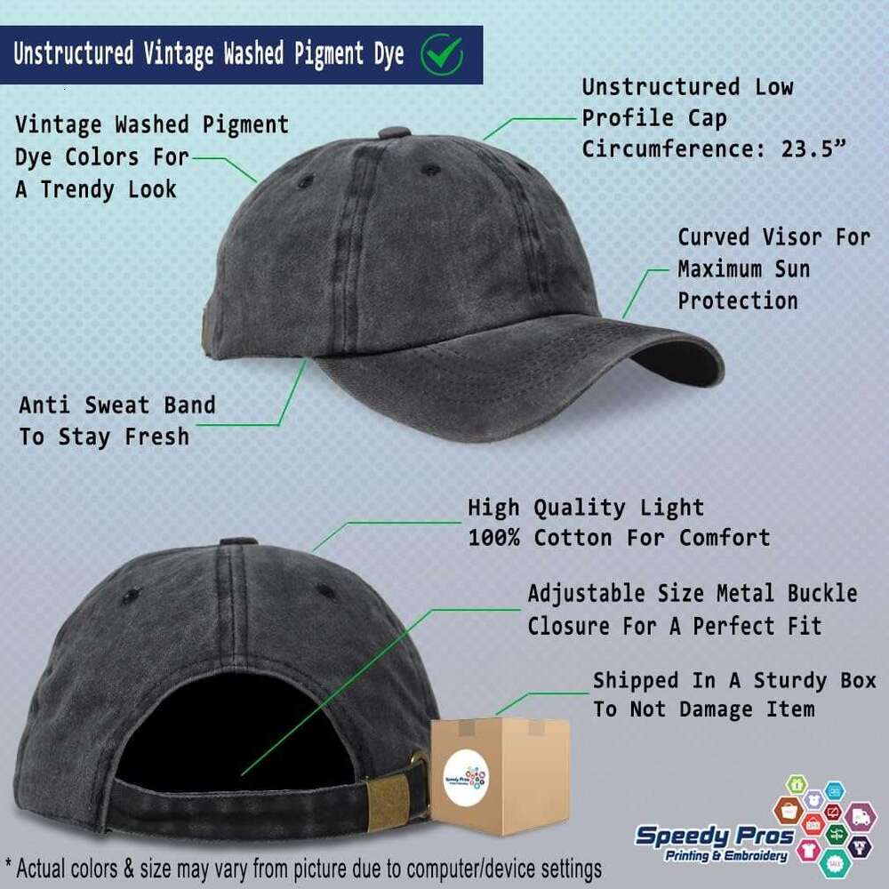 Soft Washed Baseball Cap Custom Personalized Text Dad Hats for Men & Women