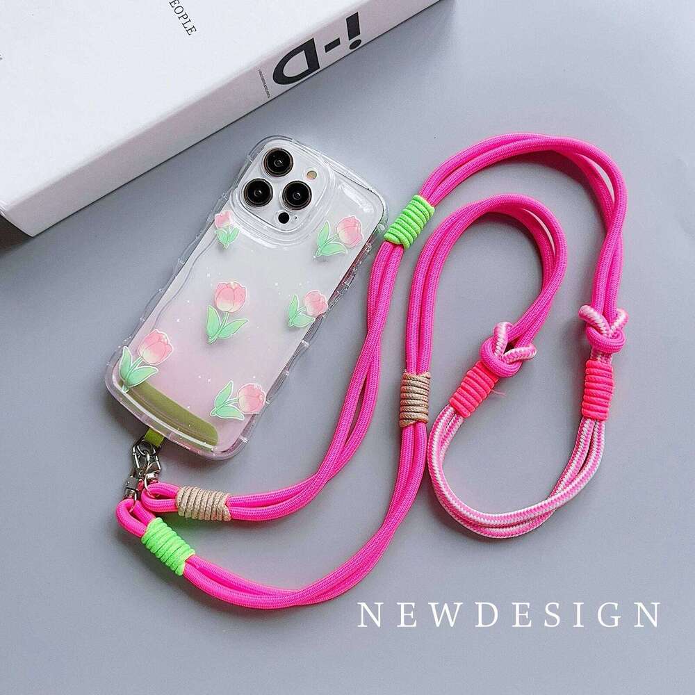 Personalized Trend Double Color Mobile Phone Universal Lanyard Diagonal Span Long Shoulder Strap Fashion Safety Rope