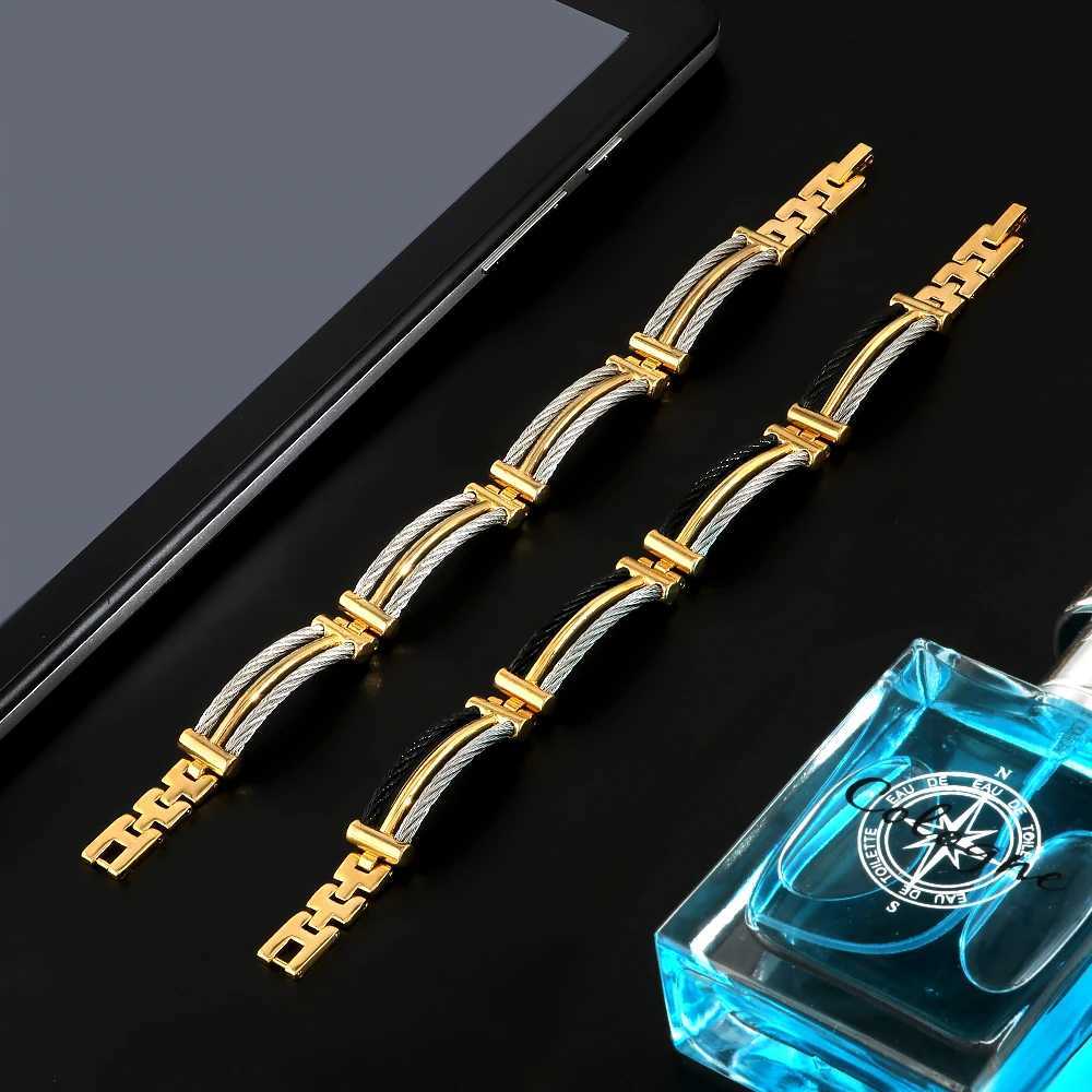 igh Quality Splicing Chain Link Charm Fashion Bracelets Soft Health Stainless Steel Cuff Sporty Men Women Bangles Pulseira W250709