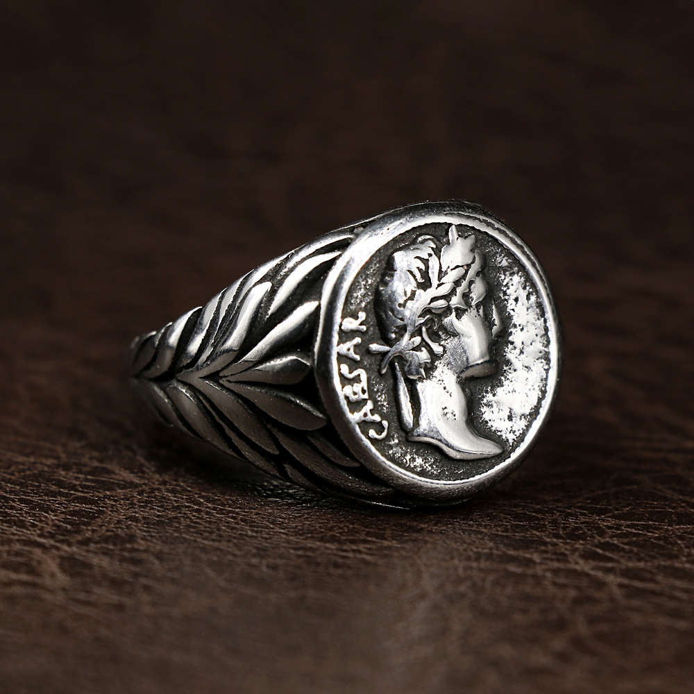 Impero Romano Vintage Rings Caesar Rings For Men Acciaio Inossidabile Argento/O…