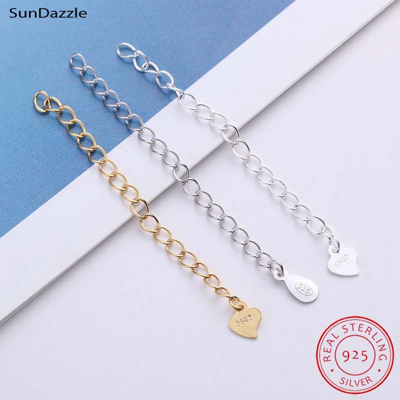 5 Pezzi Autentica Vera Solido 925 Catene Di Estensione In Argento Sterling In O…
