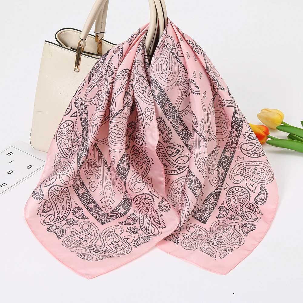 68*68cm Fashion Paisley Print Kerchief Women Hair Scarf Silk Headband Bandana Head Scarves Female Square Hijab Scarves For Ladies M250709