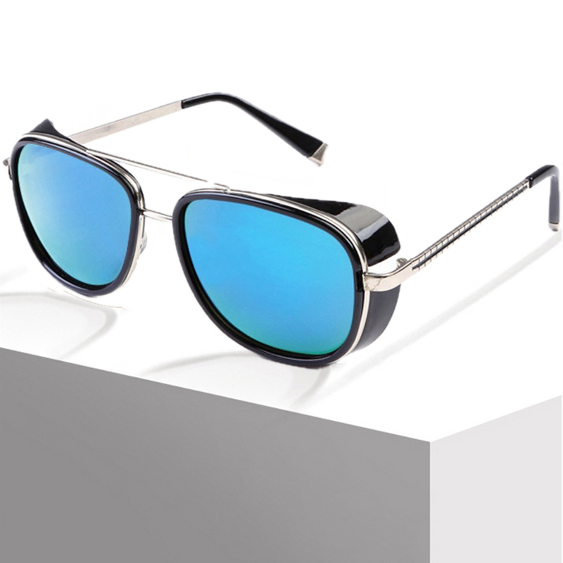 CB Steampunk Sunglasses Tony Stark Man Woman Sun Glasses Male Vintage Gradient Red Sunglass UV400