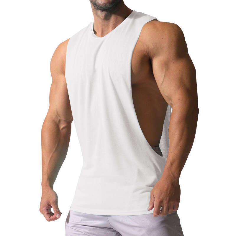 Sleeveless Vest Loose Fit Sports Casual Trendy Solid Color Men's Tank Top Summer B5