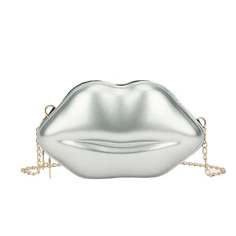 Lip-Inspired Faux Leather Clutch Pouches - Stylish Casual & Formal Wear Companions