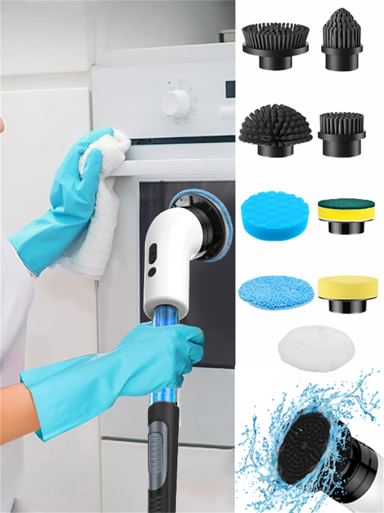 Electric Spin Scrubber Cordless Power Shower Scrubber Cordless Cleaning Brush with 5~9 Brush Heads for Bathroom Tub Tile Floor