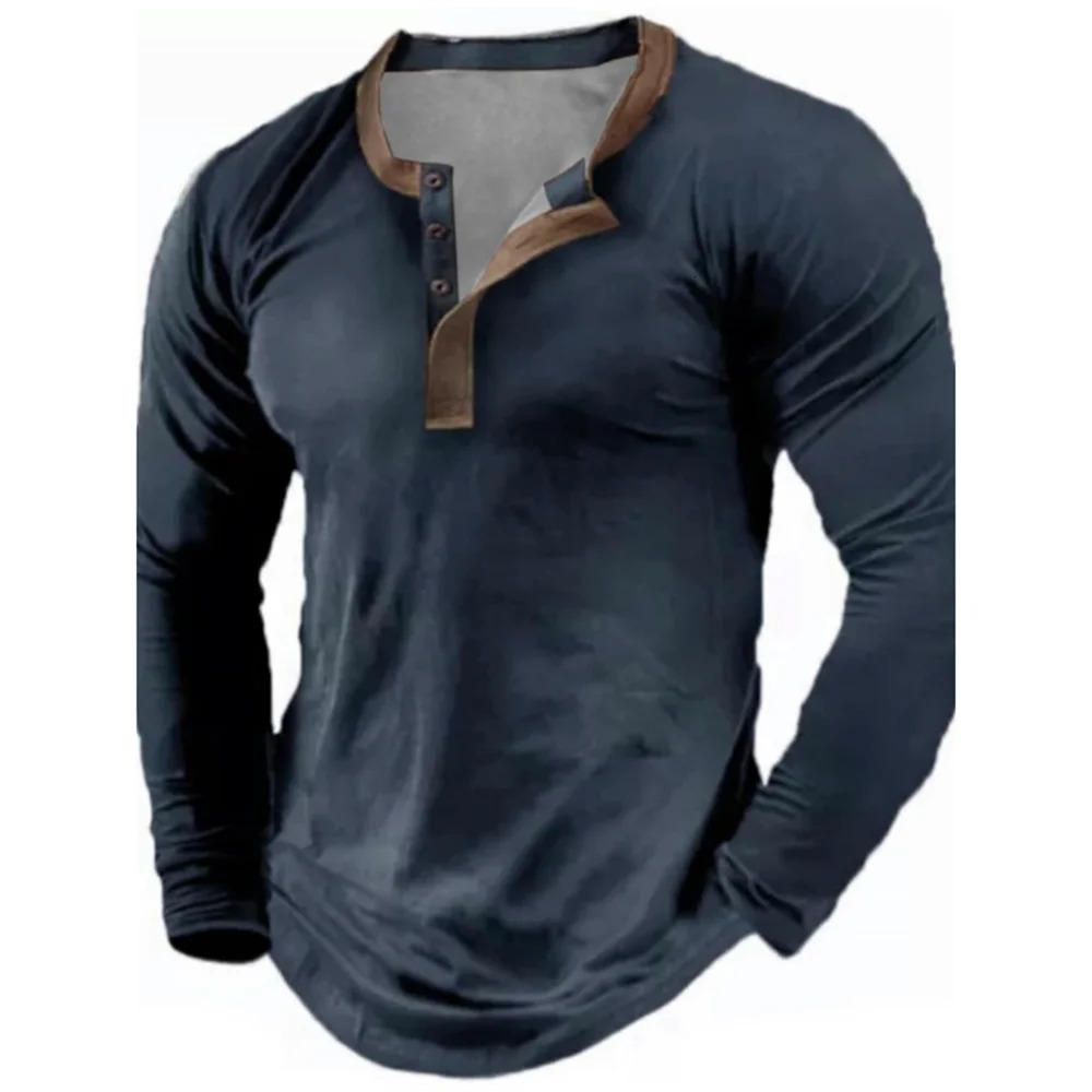 Lettera Estiva Henley Shirt Tshirts Gym Clothing Men Thirt Tops Tops Long Stree…