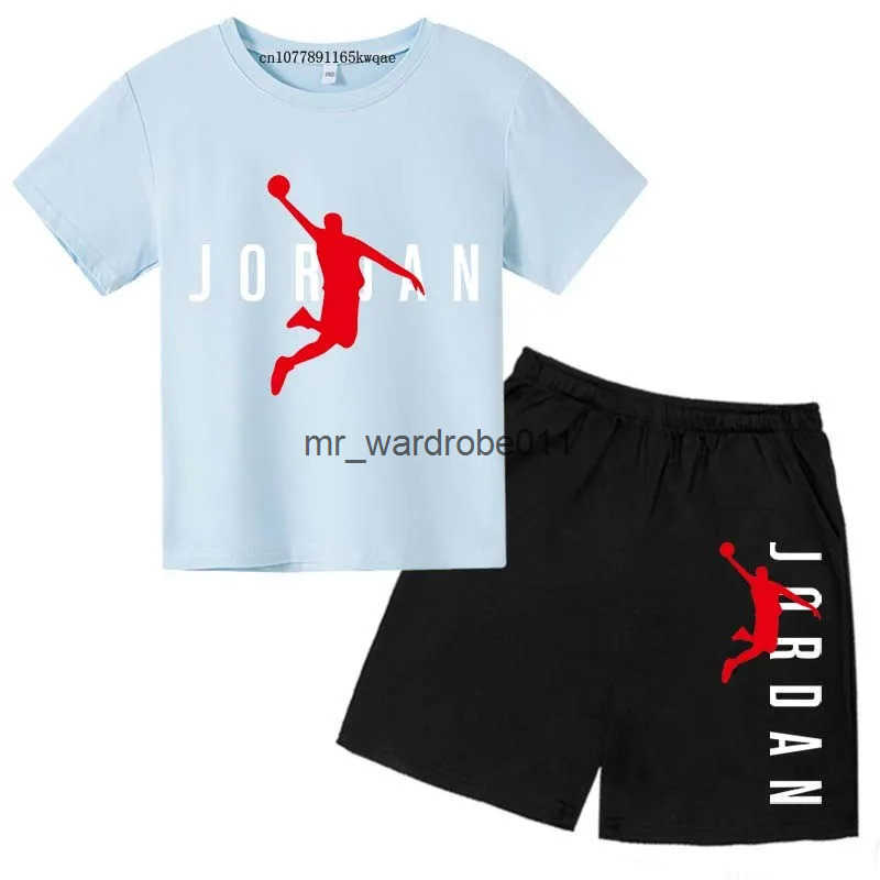 Kids Summer Leisure Letter Print 2pcs Soft T-shirts+Pants Suits 3-12 Years Boys Girls Fashion Outfits Sets Children Clothes Q250709