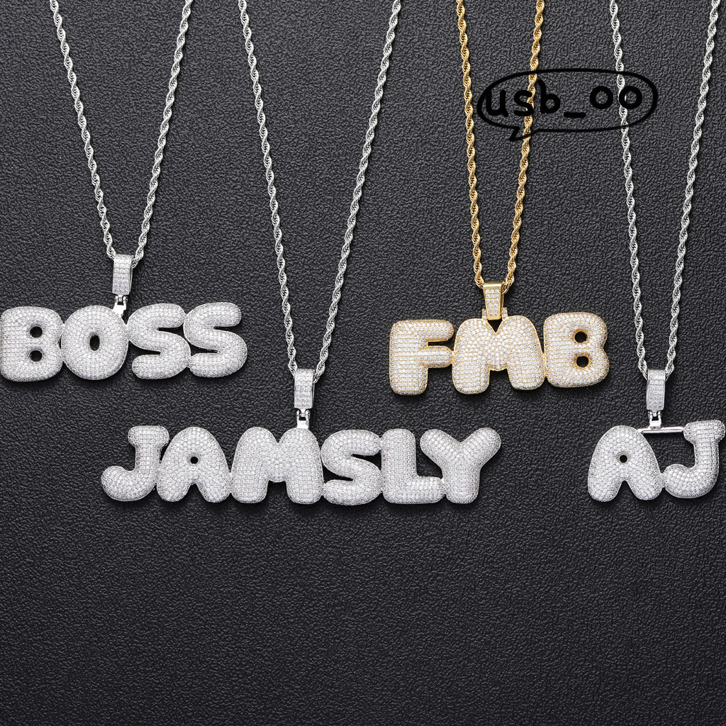 Pendant Pendant Letter Custom Hiphop Jewelry Hip Hop 925 Sterling Silver VVS Moissanite Diamond Number Name Initial Pendant