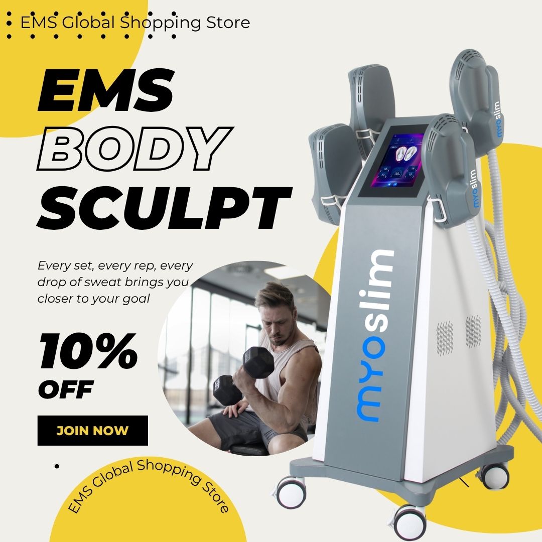 EMS Body Muscle Stimulator Machine HI-EMT Myoslim Fitness Muscle Stimulator For Building Abs and Improving Body Shape Beauty Salon Equipment