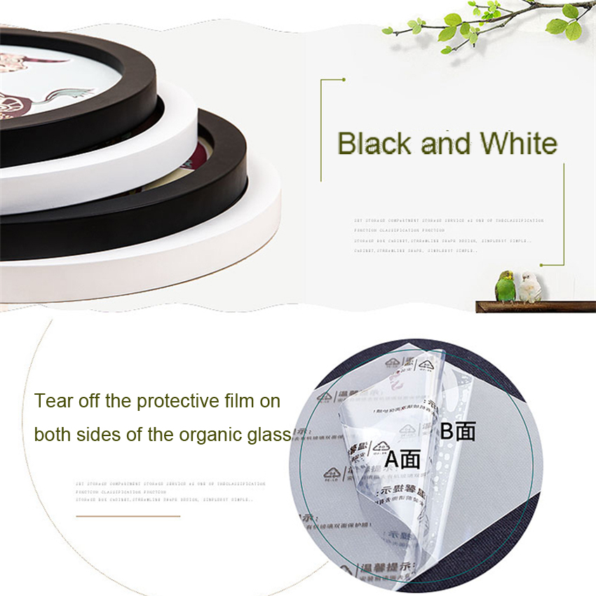 Wooden Frames Creative Gift DIY Hanging Wood Picture Holder Wall Mounted Photo Frame Round Home Decoration H260306