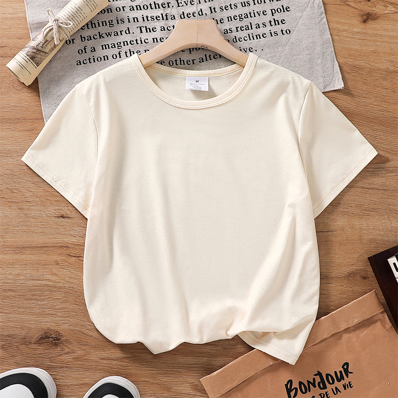 Solid color short sleeve T-shirt Men's Short Sleeve Cotton Tee: Light and Comfy Casual Wear Men's breathable slim thin summer
