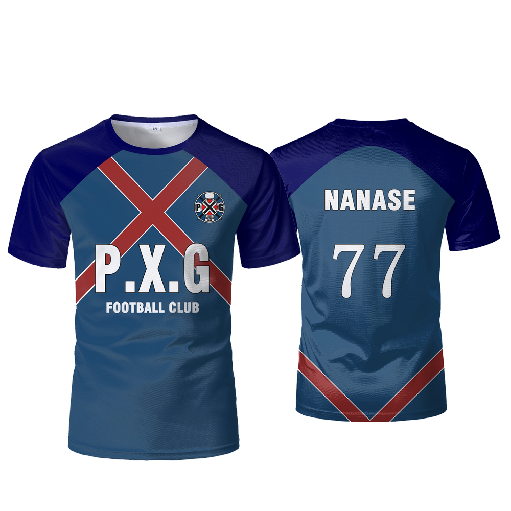 P.X.G Blue Lock Japan Anime Clothing No.9 Rin Shidou Cosplay T Shirts Men's And Women's Casual Sports Loose Tops