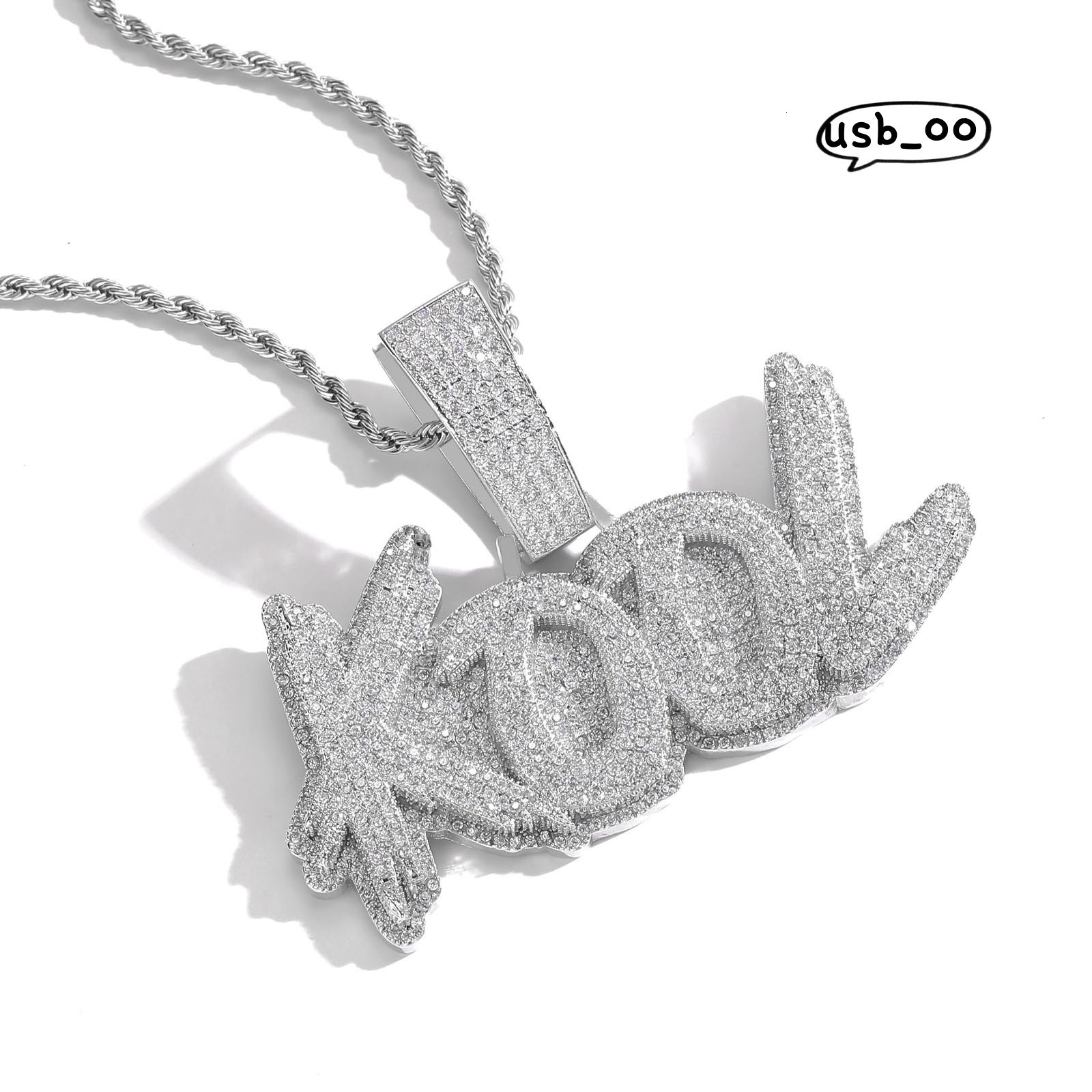Burr Fashion Pendant Custom Hiphop Letter Pendant Necklace Gold Plated VVS Moissanite Name Pendants Couple Full Diamond Necklaces