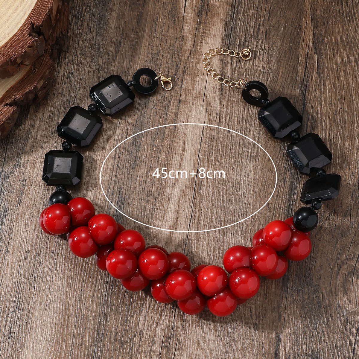 Fashionable retro bead chain Bohemian necklace womens large bead coral pendant necklace colorful bib jewelry Bohemian gift 250408