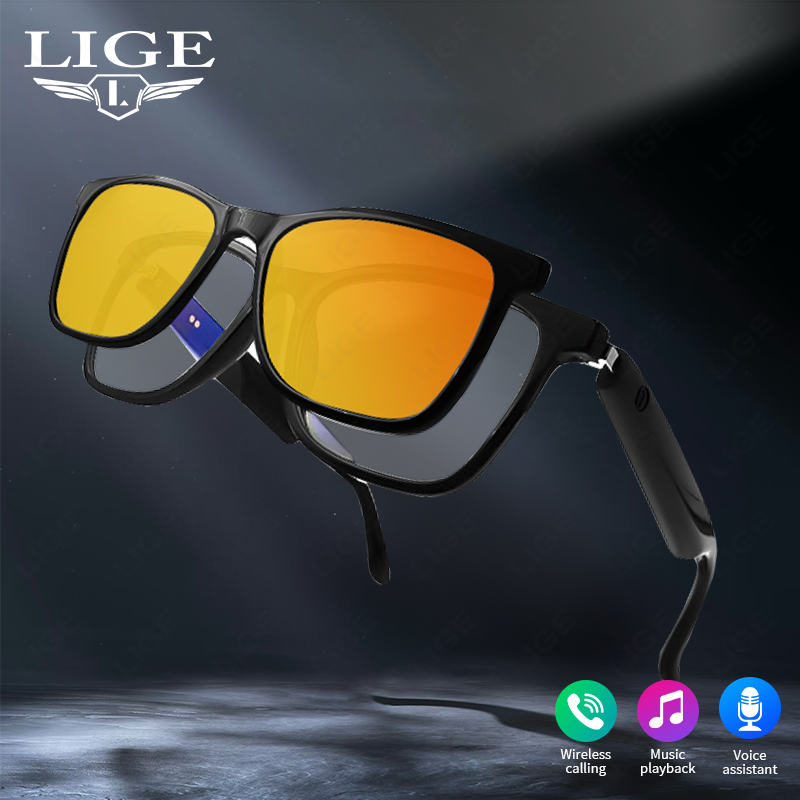 Smart glasses, polarized Bluetooth sunglasses with speakers, voice assistants, open ears, and UV-resistant outdoor audio glass
