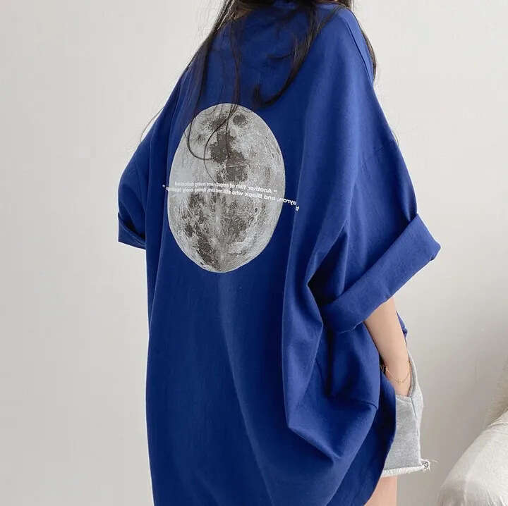 Trendy Women's T-Shirt Ins Super Popular Short Sleeve New Summer Student Loose Slimming Harajuku Style Hong Kong Flavor Korean Version B5