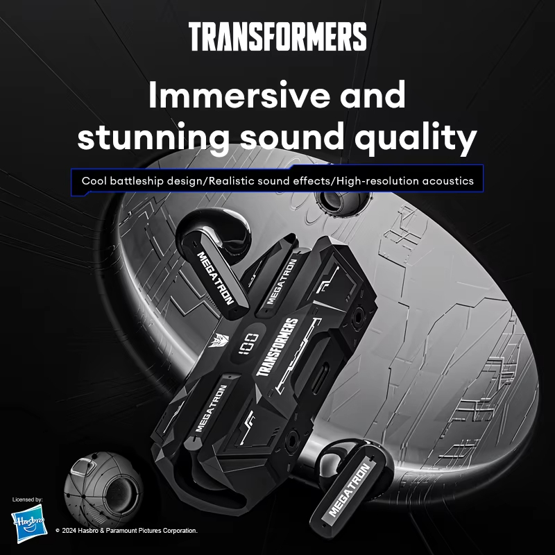 TRANSFORMERS TWS Gaming Earphones Hifi Stereo Sound Music Game Earbuds Dual Mode Low Latency HD Call Headphones TF-T51