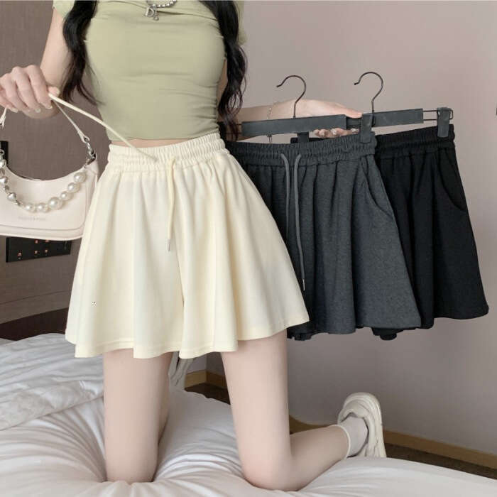 Ballet Style For Women Summer High Waist Draped Outerwear Sports Wide Leg Skirt Pants Fashion Casual Shorts Cotton B5