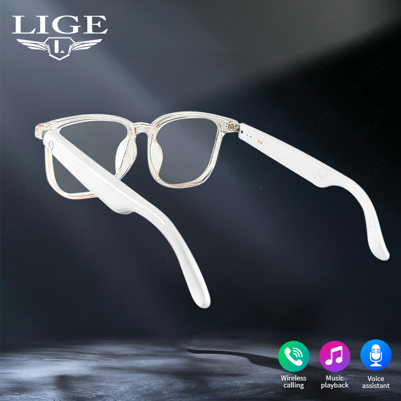 LIGE AI smart glasses anti-blue light sunglasses wireless call glasses outdoor glasses music control speakerunisex style waterproof