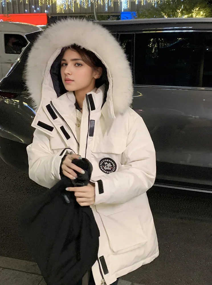 2025 Winter New Tooling Down Cotton Parka Jacket Womens Thick Coat Couple Design Sense Fur Collar Parka Coat Women Winter Z250707